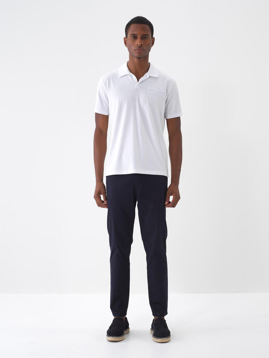 Xint Cotton Regular Fit Navy Chino Trousers