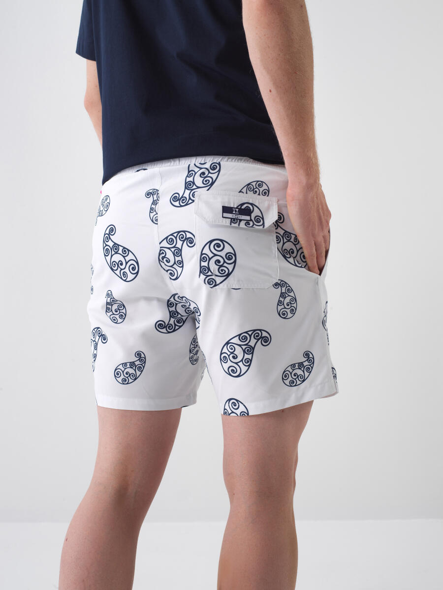 Xint White Regular Fit Swim Short