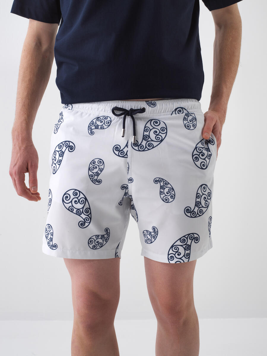 Xint White Regular Fit Swim Short