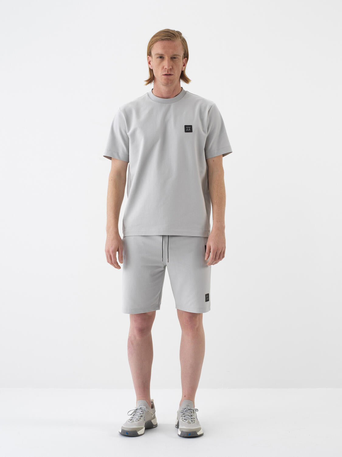 Xint Grey Cotton Short With Logo
