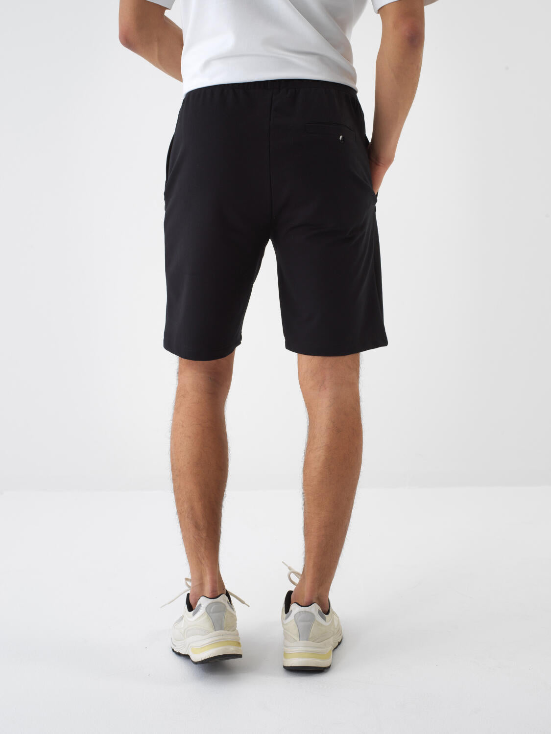 Xint Black Cotton Short With Logo