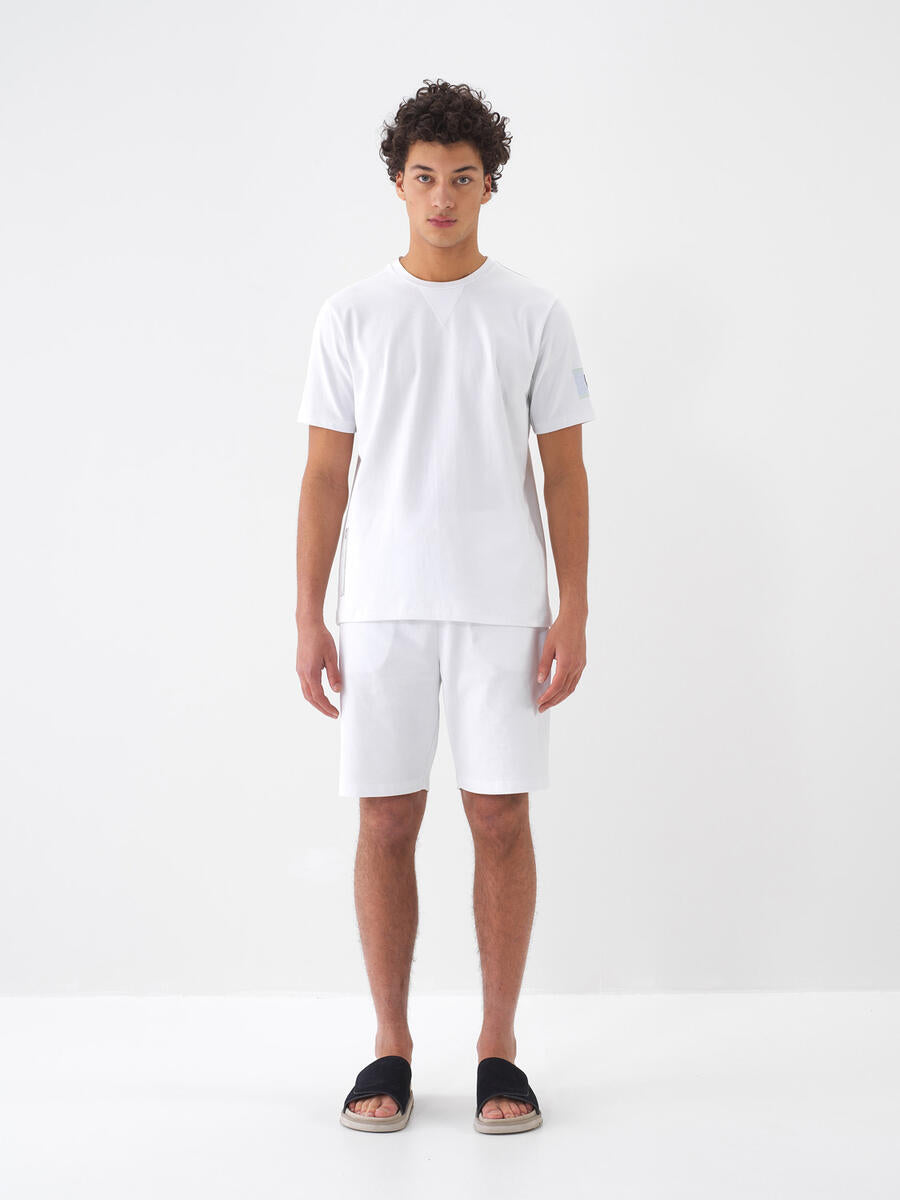 Xint Men White Round Neck T-shirt