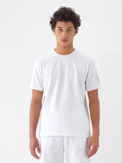 Xint Men White Round Neck T-shirt