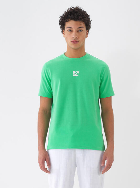 Xint Men Simple Green T-shirt