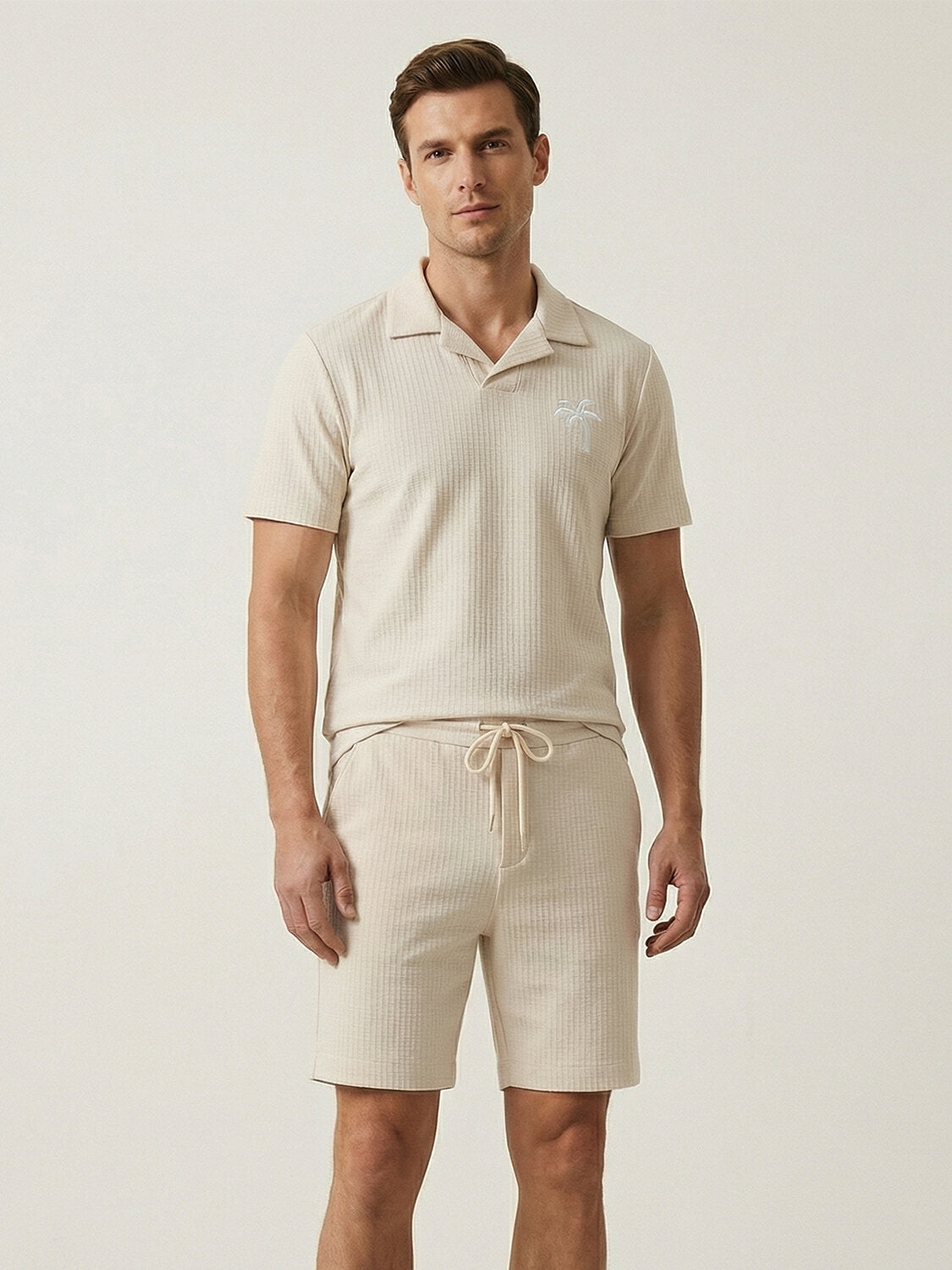 Xint Beige Regular Fit Short Sleeved Polo