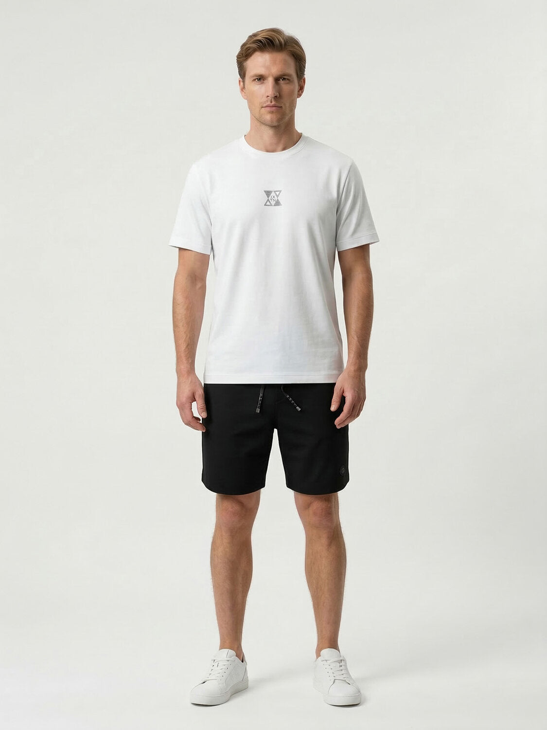 Xint White Back Design Cotton Textured T-Shirt
