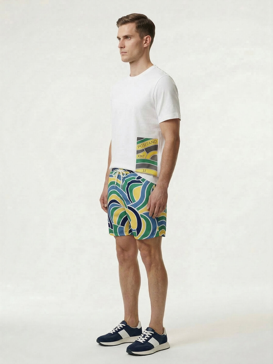 Xint White Cotton Printed Design T-Shirt