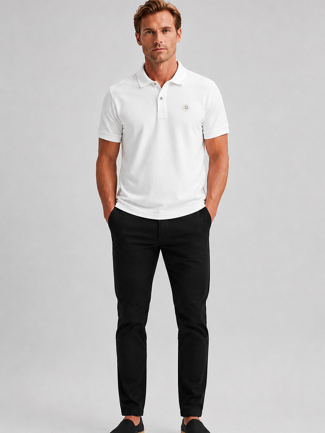 Xint Short Sleeved White Polo