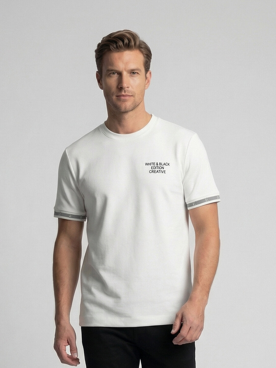 Xint White Regular Fit Shorted Sleeved T-Shirt