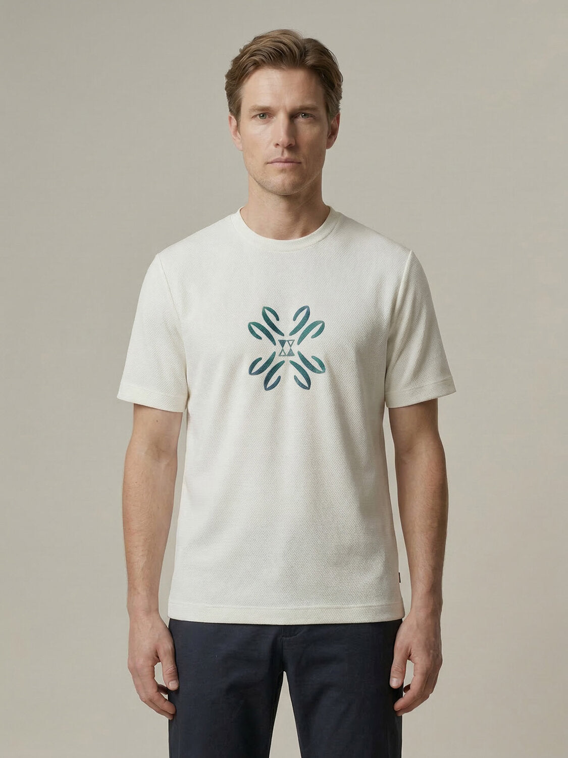 Xint White Cotton Regular Fit T-Shirt