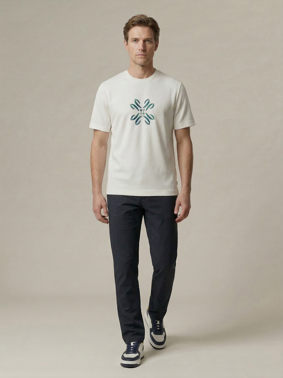 Xint White Cotton Regular Fit T-Shirt