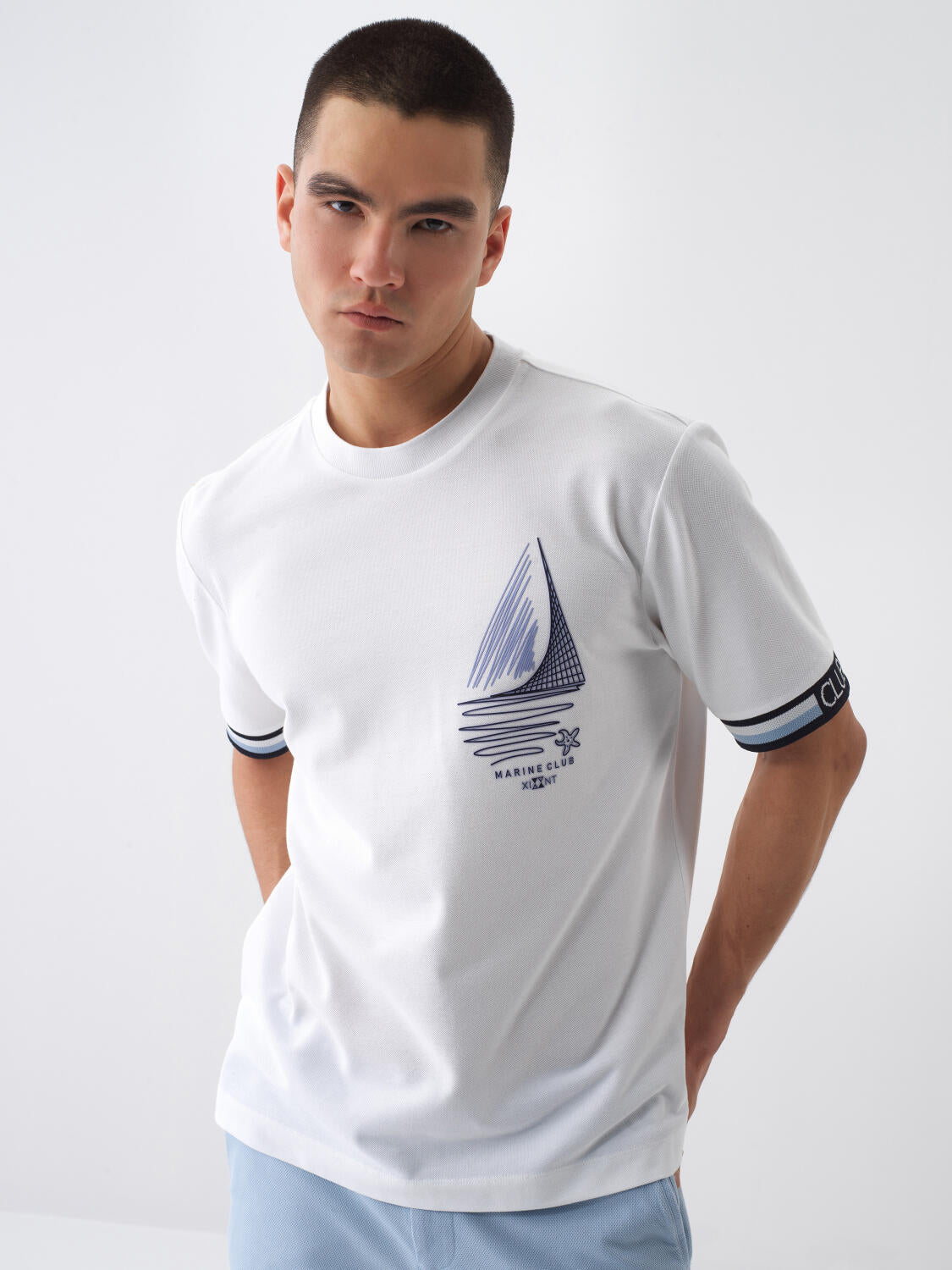 Xint Regular Fit White Cotton T-shirt