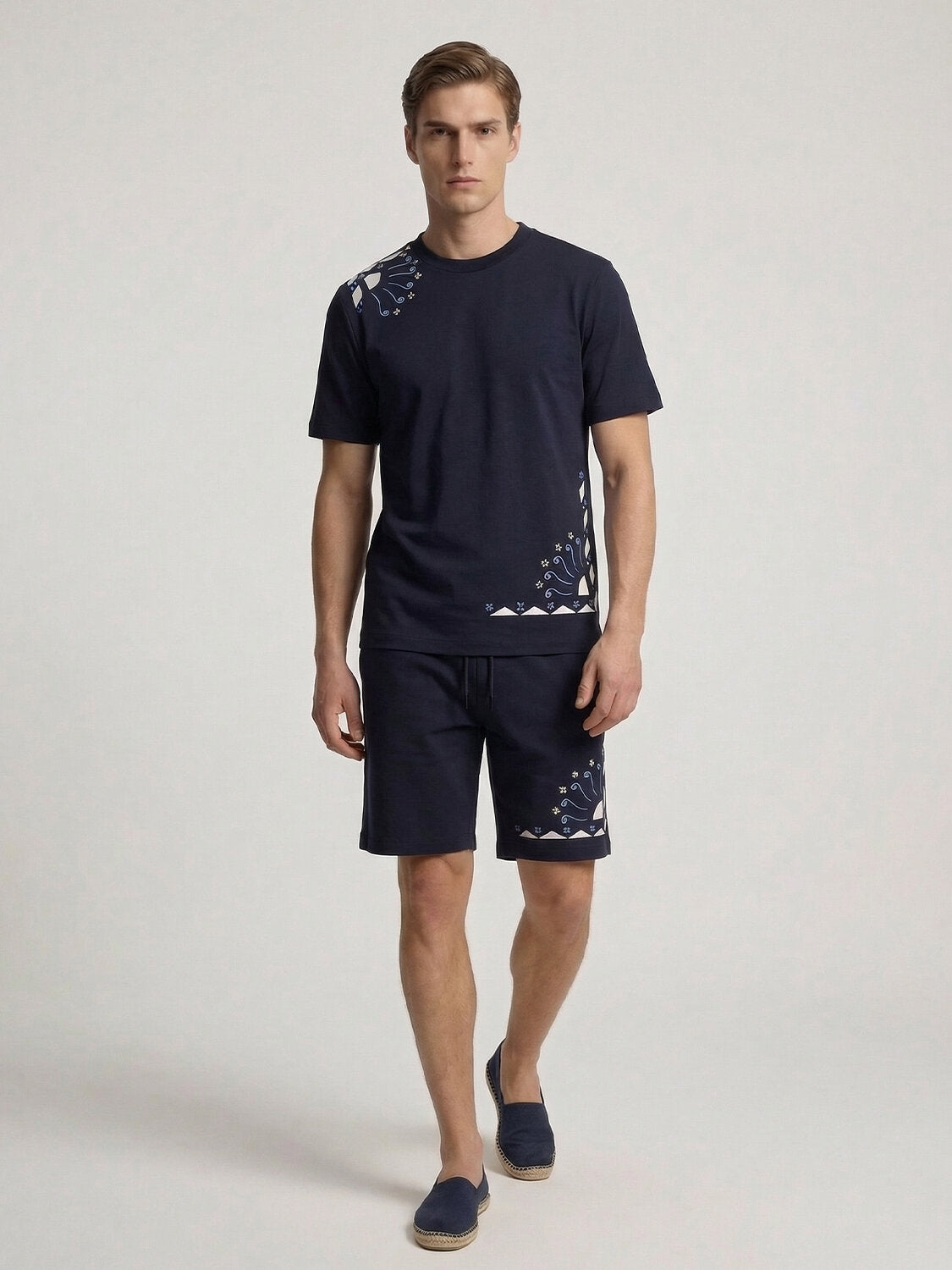 Xint Navy Round Neck Printed T-Shirt