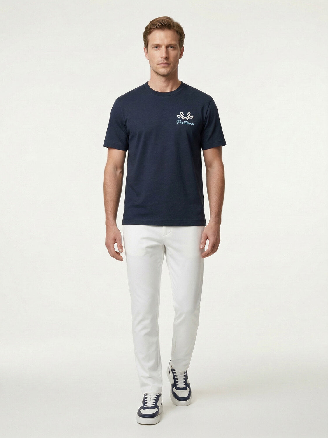 Xint Navy Short Sleeved T-Shirt With Printed Back Design