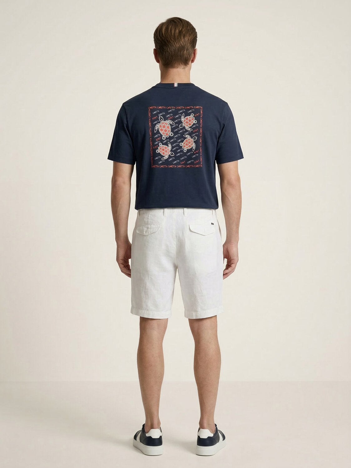 Xint Navy Back Design Short Sleeved Regular Fit T-shirt