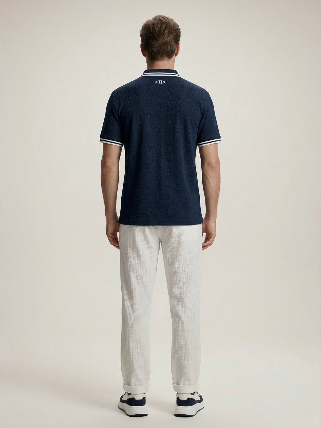 Xint Navy Round Neck Regular Fit T-Shirt