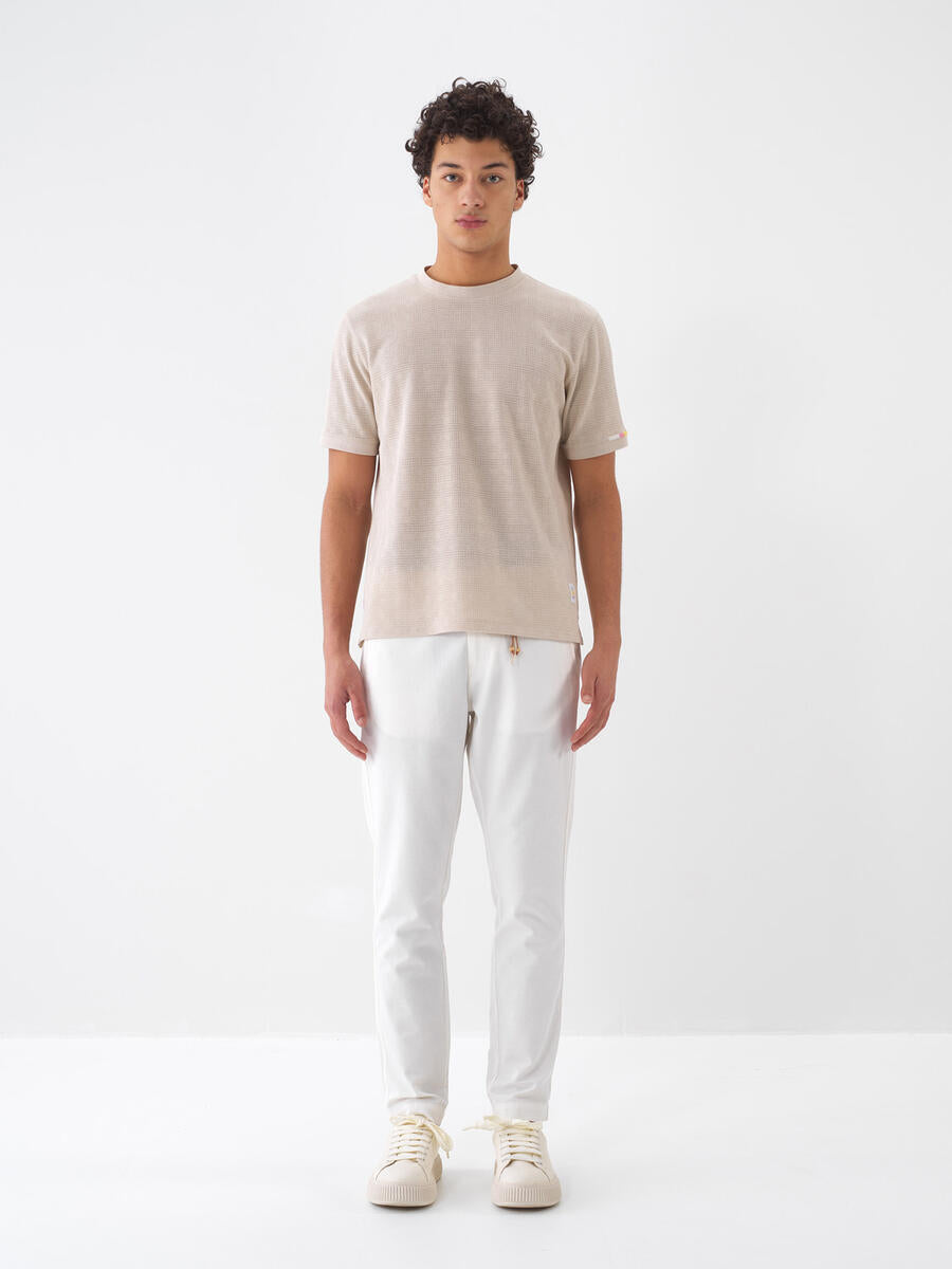 Xint Cotton Regular Fit Beige T-Shirt