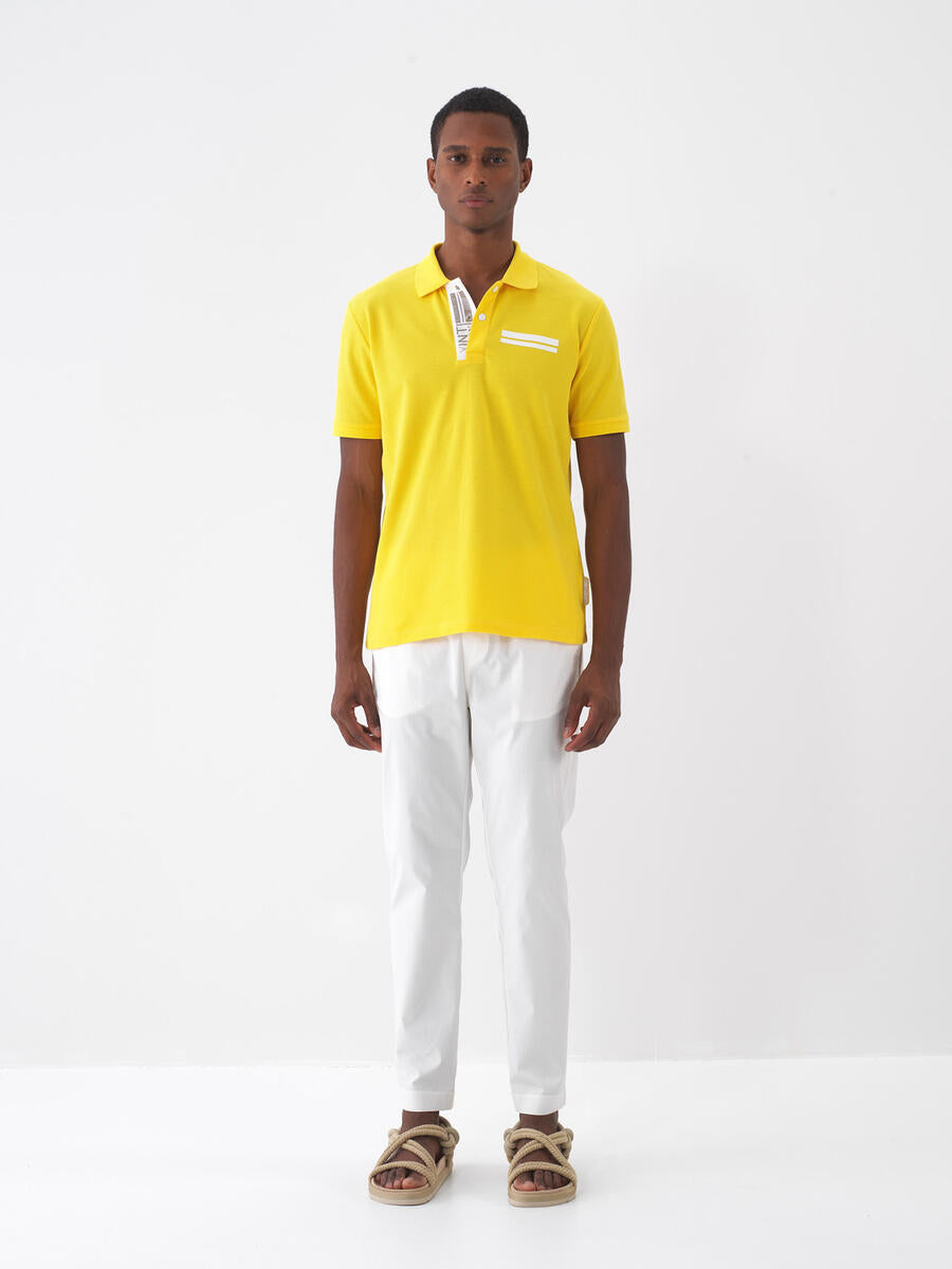 Xint Men Yellow Polo With Pocket