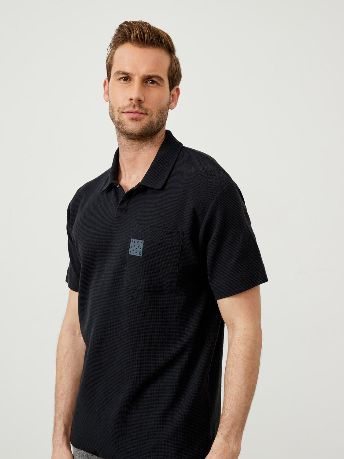 Xint Black Oversized Cotton Polo