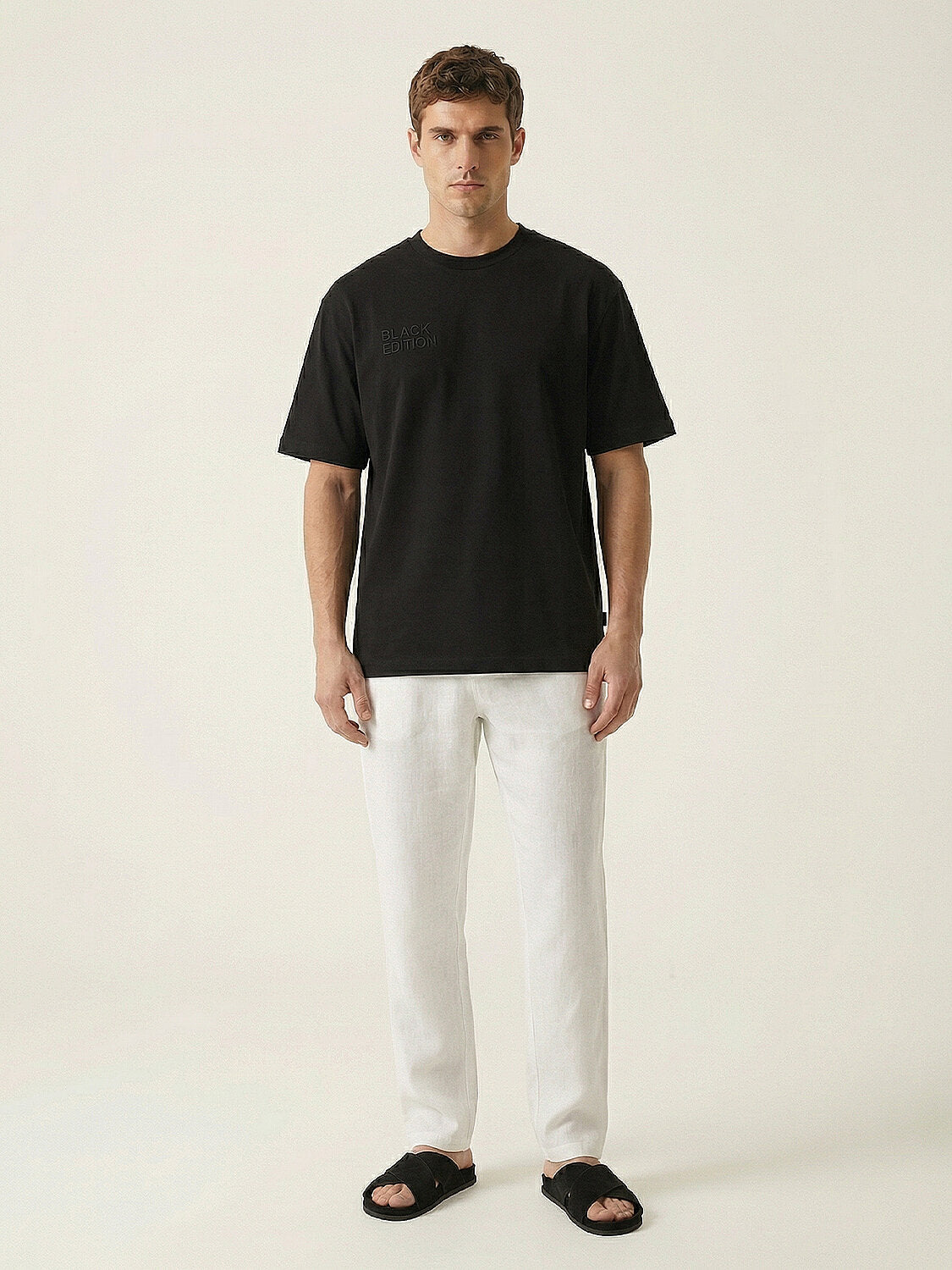 Xint Black Cotton Oversized T-Shirt