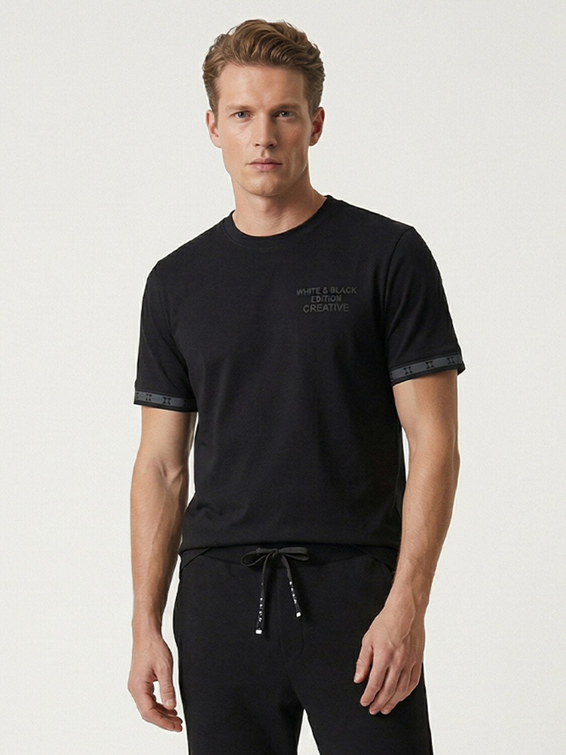 Xint Black Regular Fit Shorted Sleeved T-Shirt