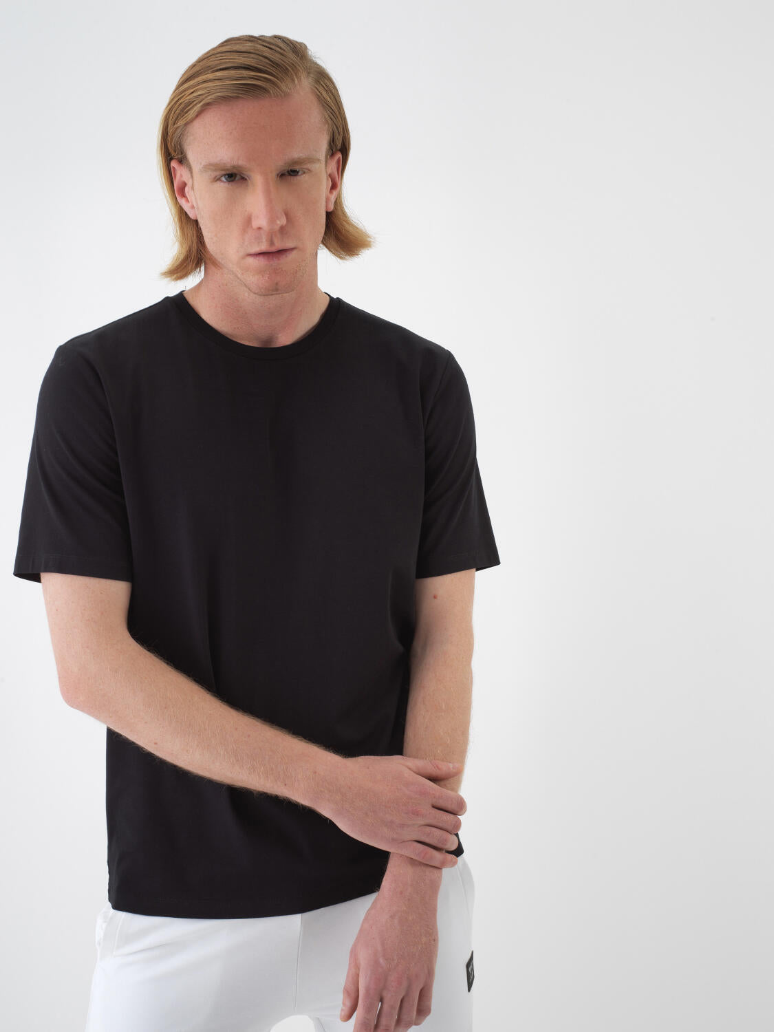 Xint Black Slim Fit Cotton T-shirt