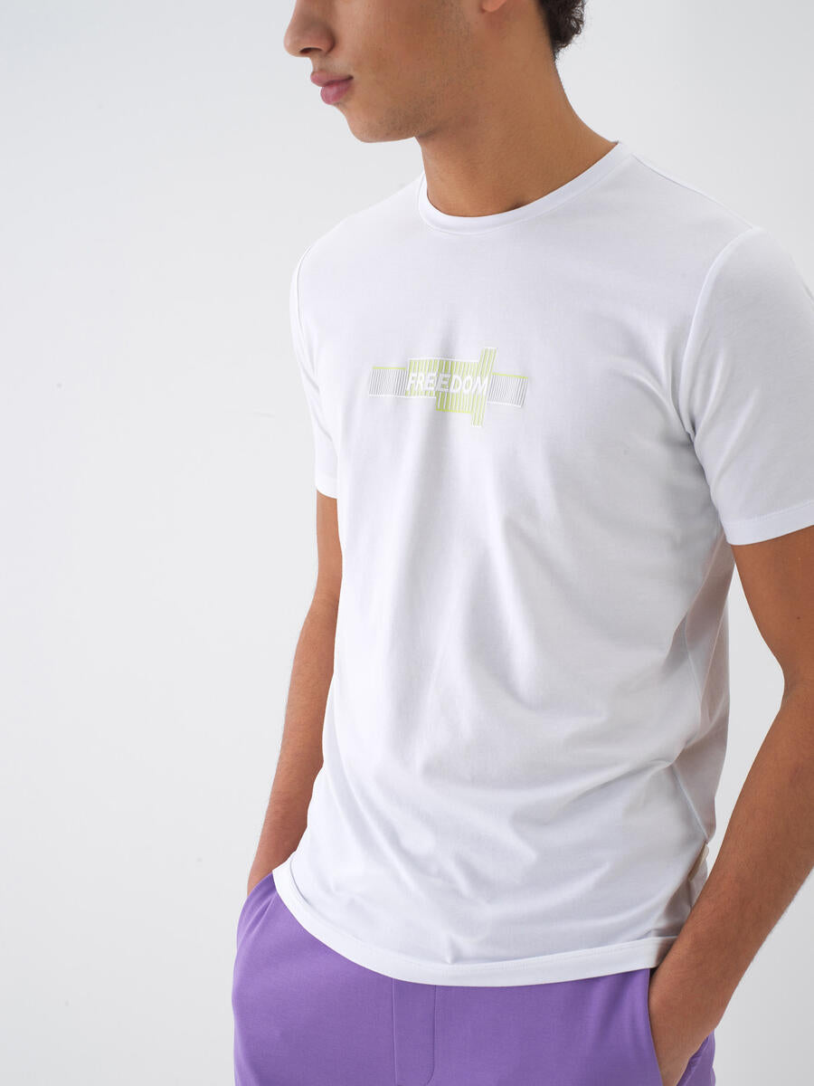 Xint White T-shirt With Freedom Front Design