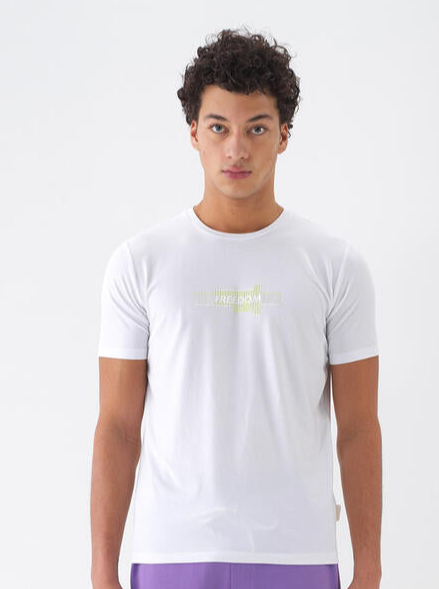 Xint White T-shirt With Freedom Front Design
