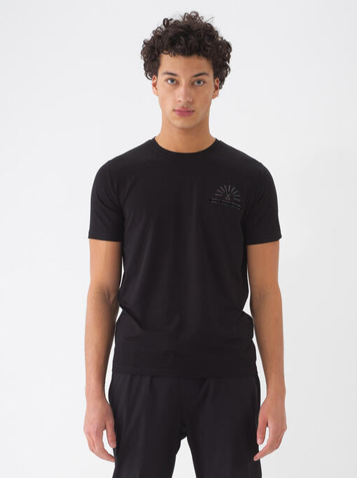 Xint Men Black T-shirt With Sun Design