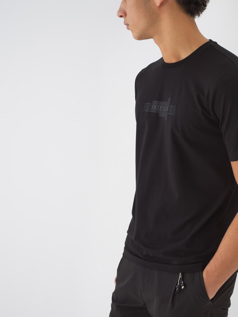 Xint Black T-shirt With Freedom Front Design