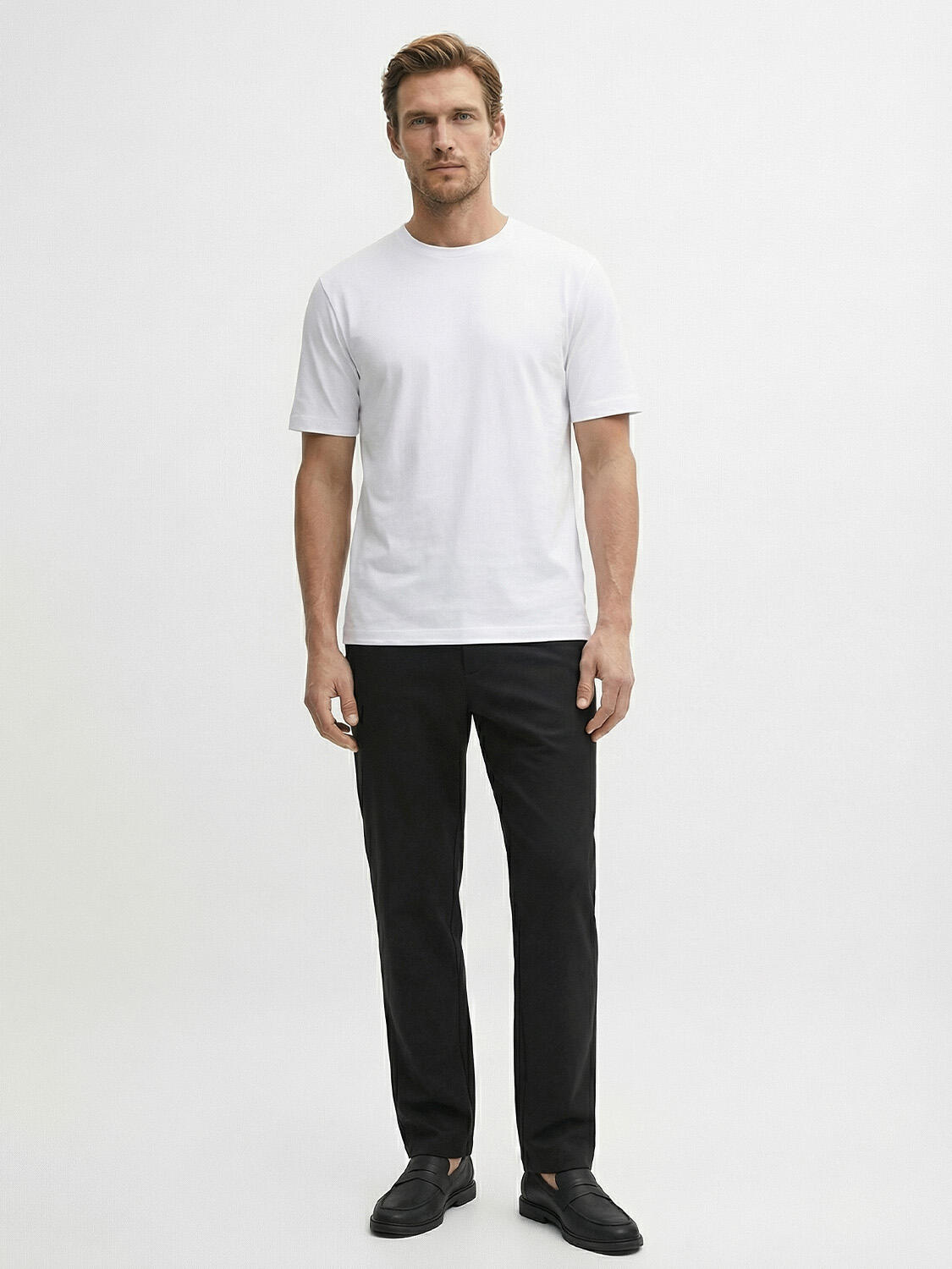 Xint White Cotton Slim Fit T-Shirt