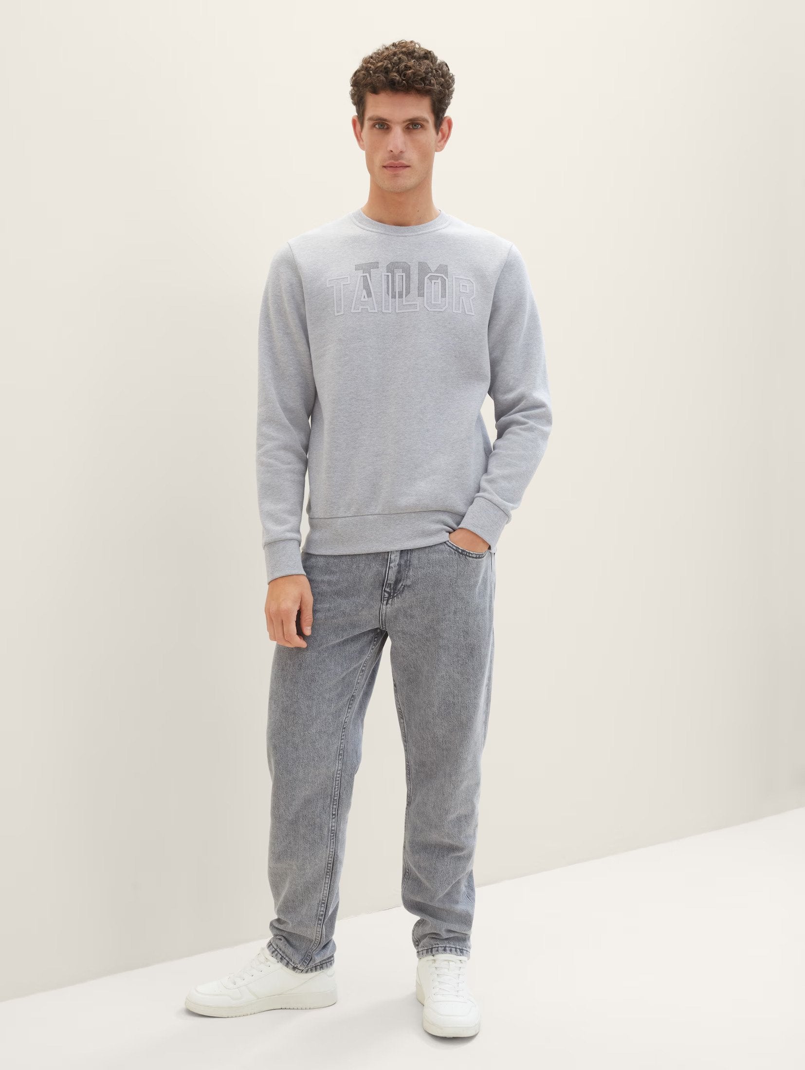 Tom Tailor Printed Grey Sweater