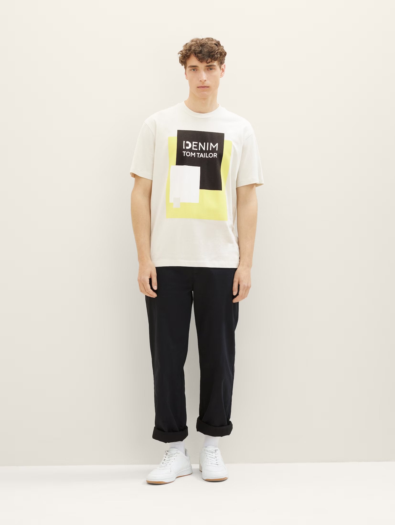 Tom Tailor Beige T-Shirt with a Print