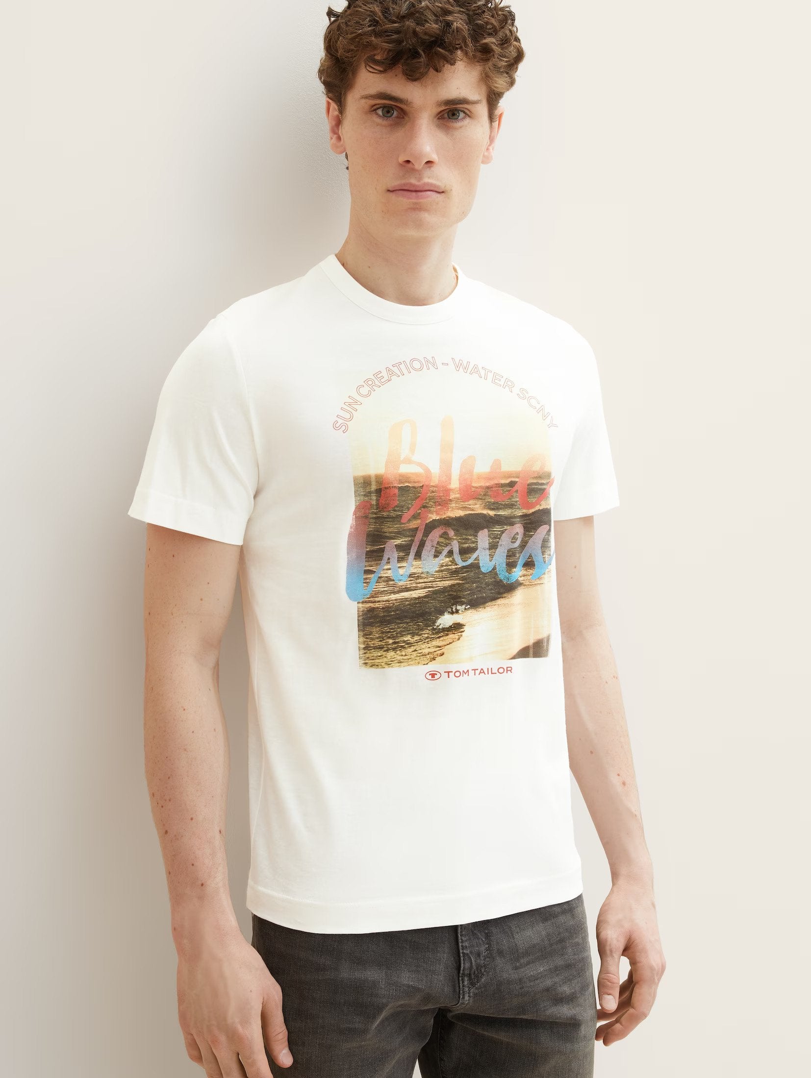 Tom Tailor White Designed Sumer T-shirt