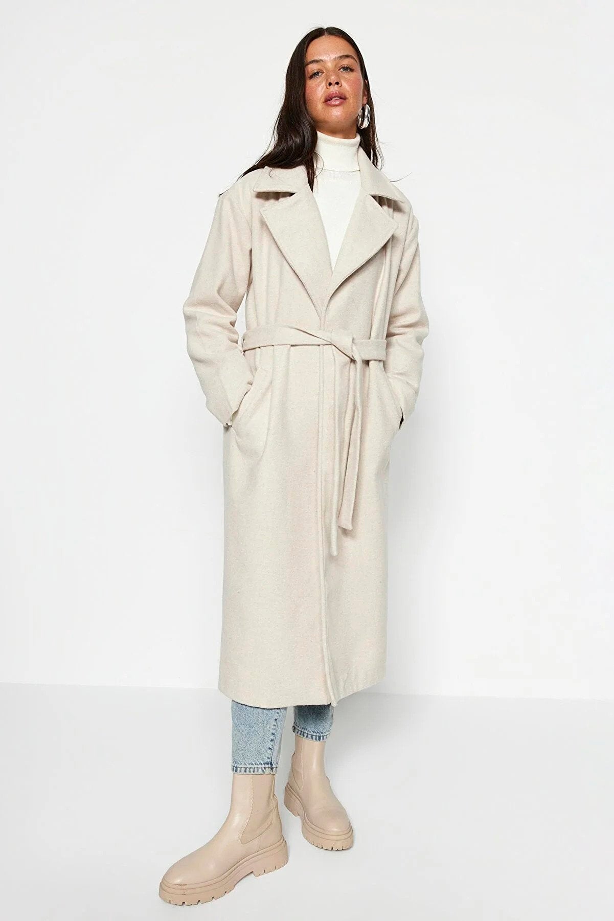 Trendyol Modest Fashion Beige Rain Coat