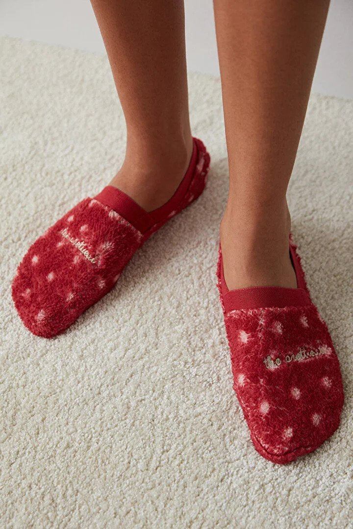 Penti Red Polka Dotted Home Socks