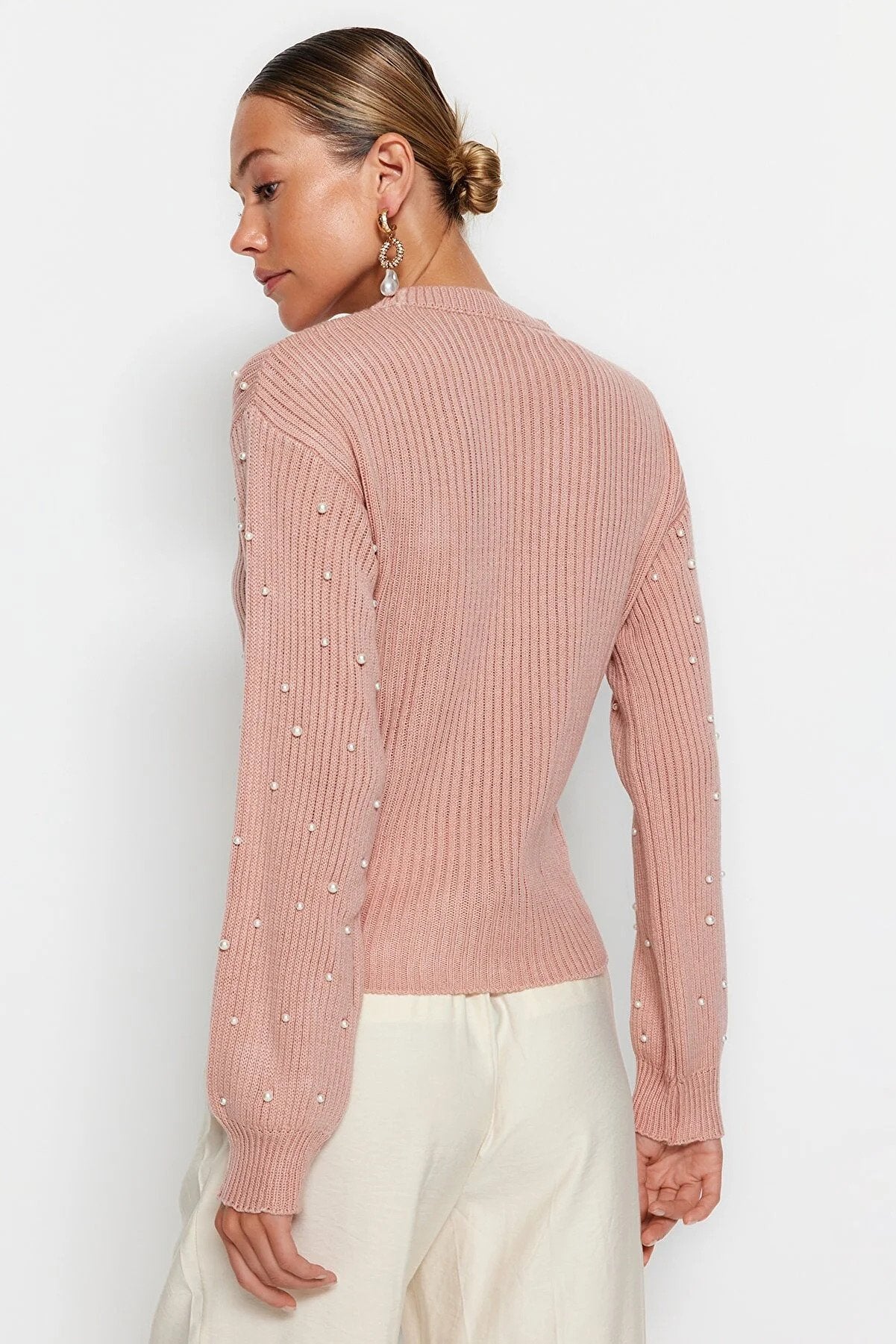 Trendyol Regular Fit Stylish Knitted Light Beige Sweater