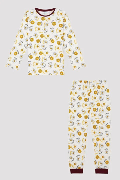 Penti Girls "Be Kind" Yellow Pajama Set