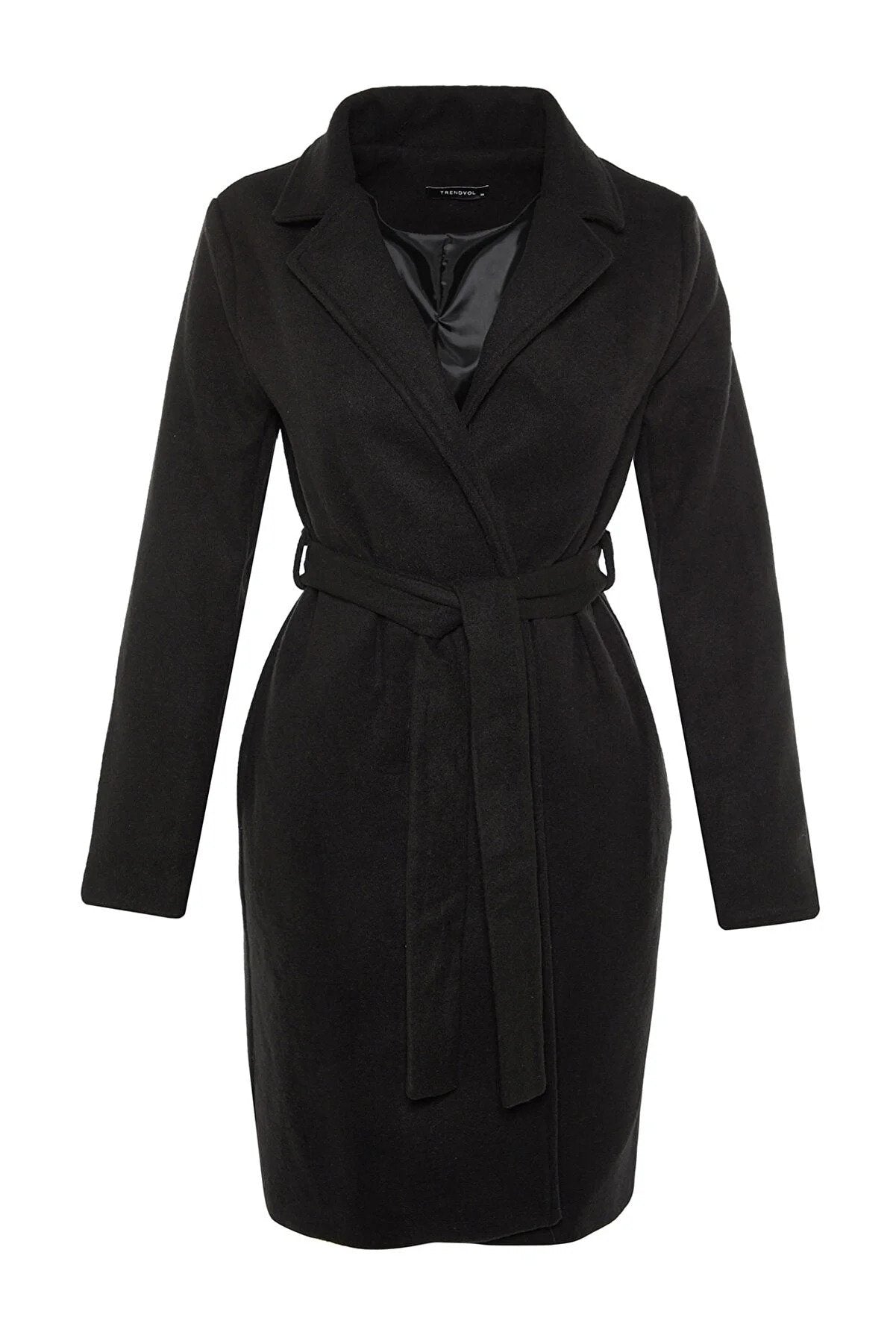 Trendyol Long Basic Black Coat
