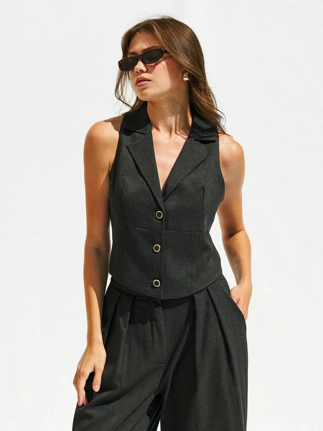 Lefon Front Button Antra Vest