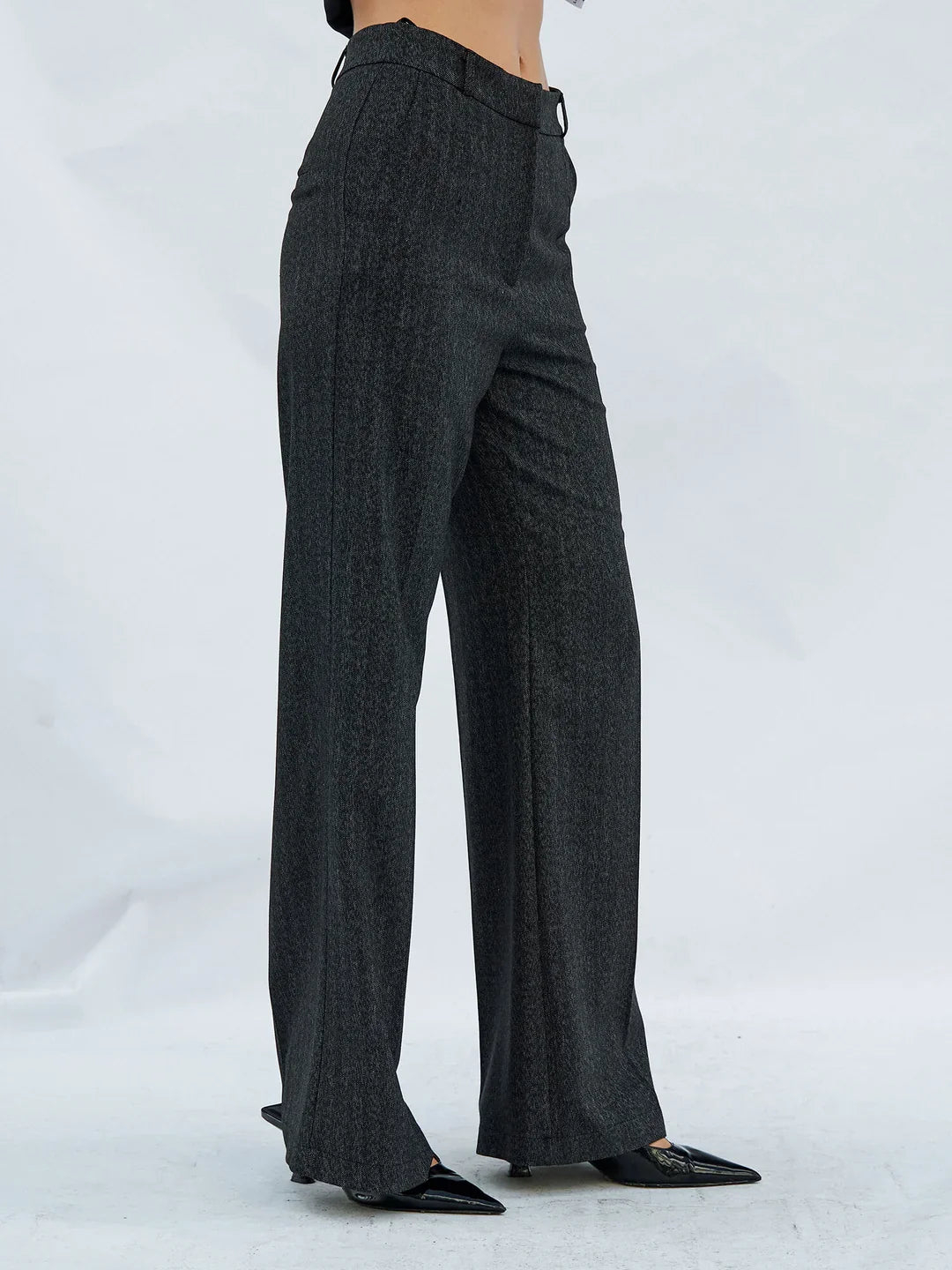 Lefon Back Pocket Black Pant With Flap