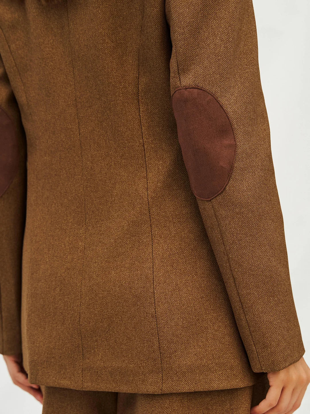 Lefon One Button Brown Blazer With Pocket Flap