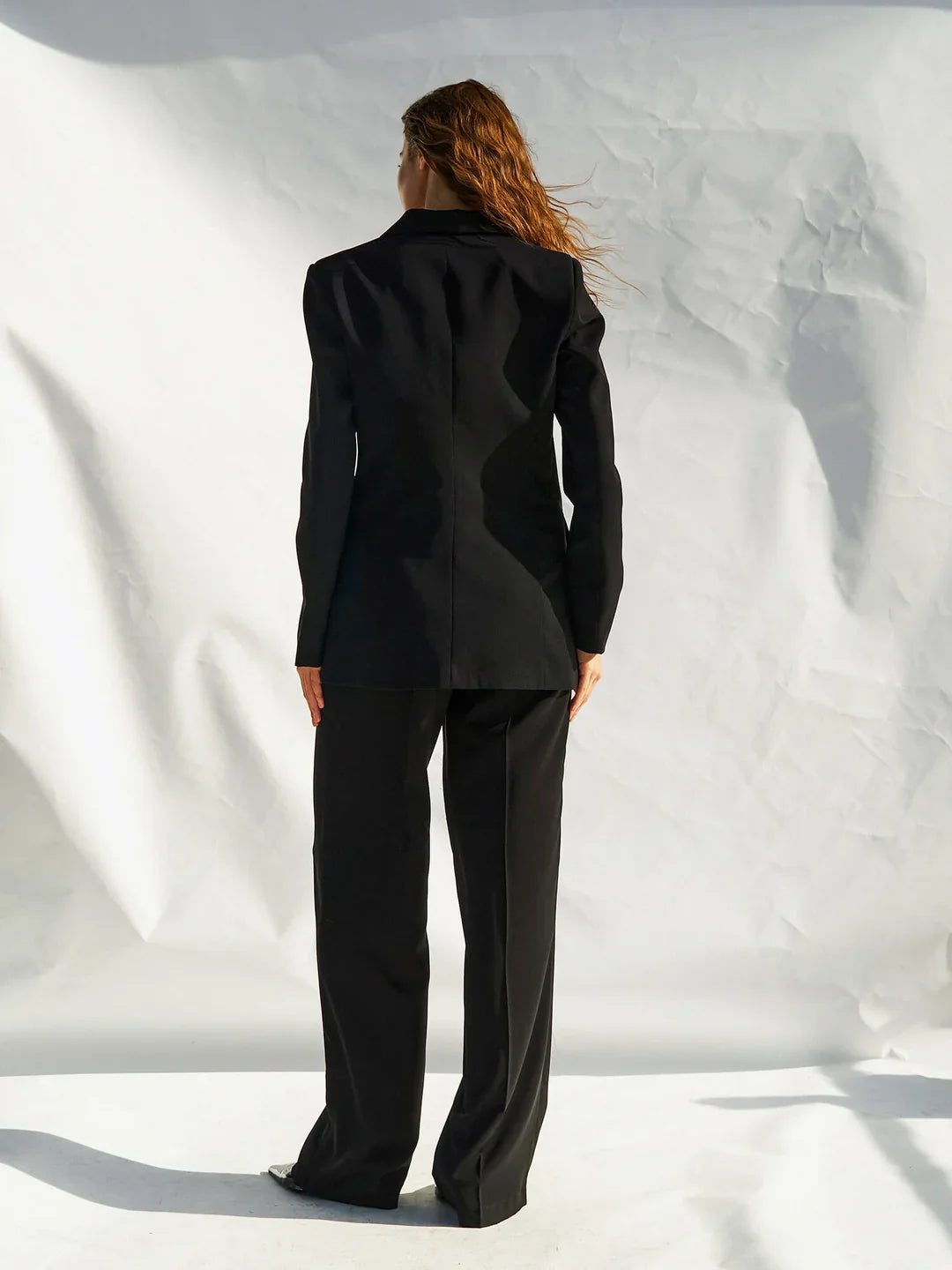 Lefon Padded Gold Buttoned Black Blazer