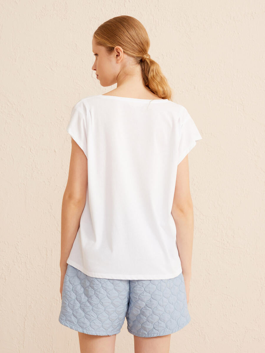 Xint White Regular Fit Cotton T-Shirt