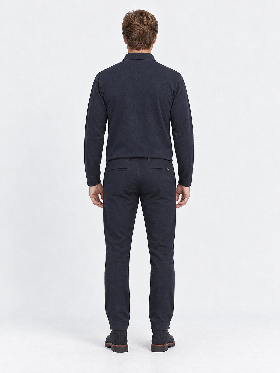 Navy Long Sleeved Sweater With Quarter-Zipper
