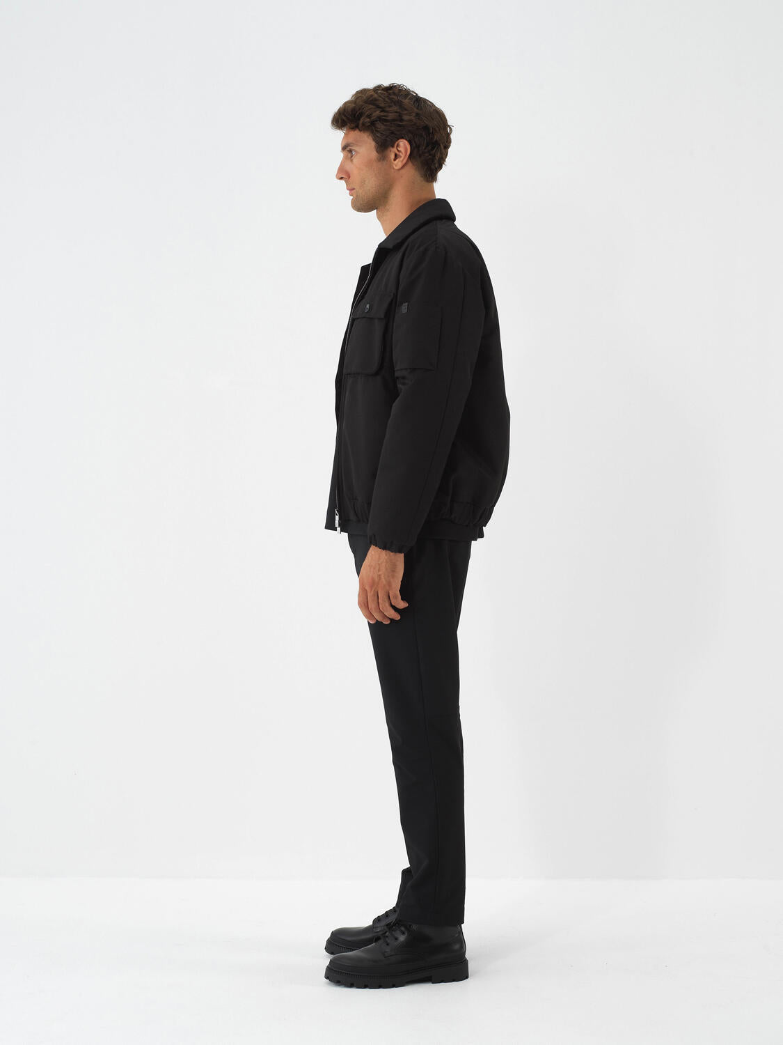 Xint Black Regular Fit Coat