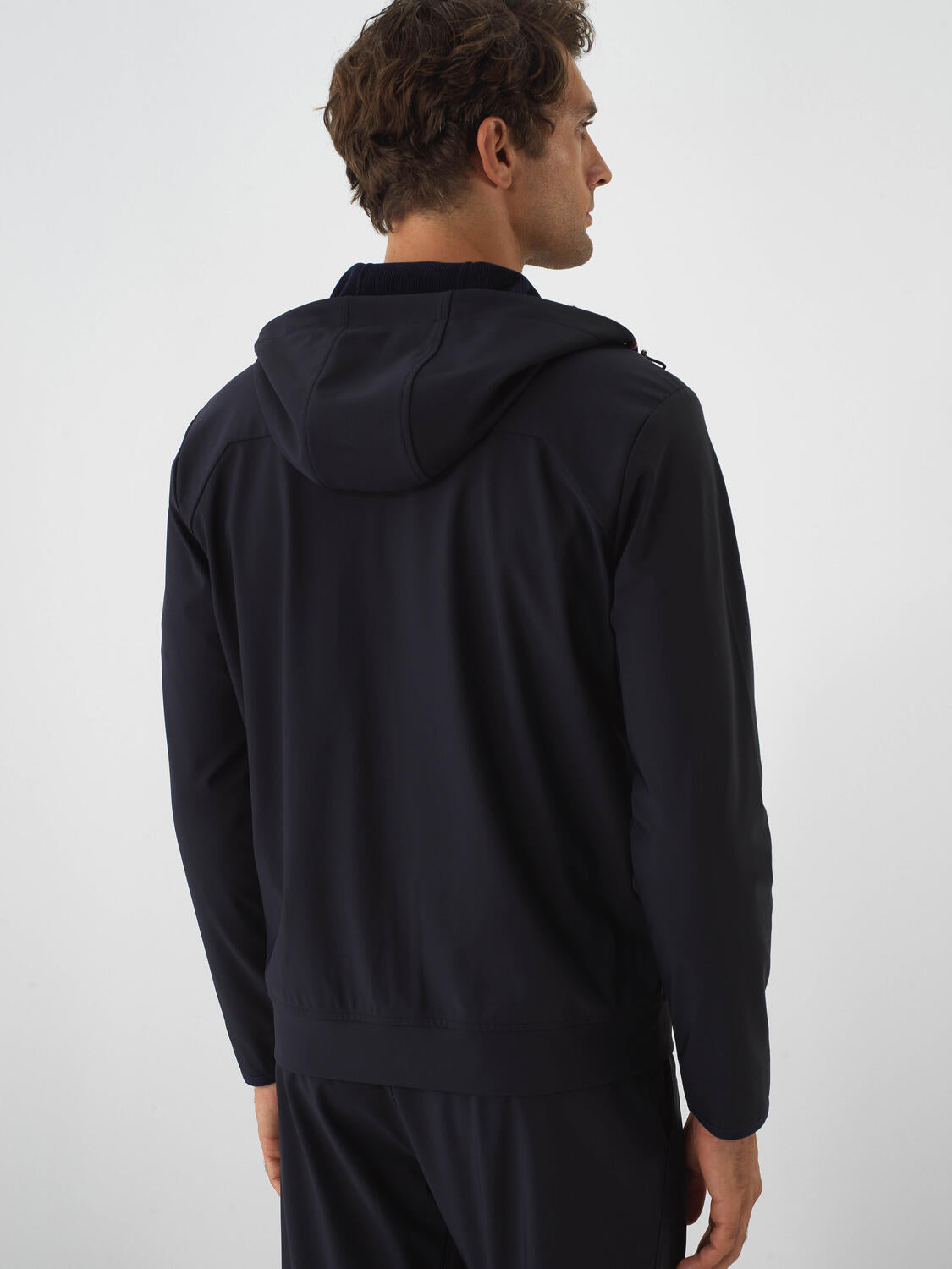 Xint Navy Flexible Textured Regular Fit Coat