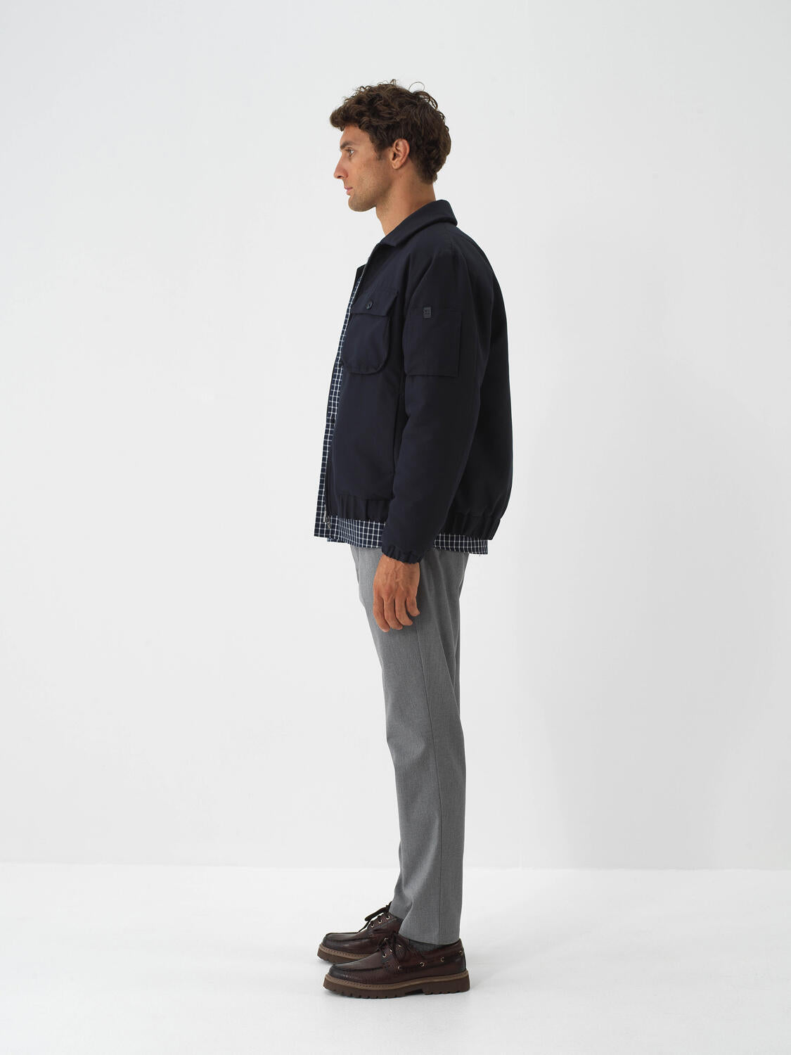 Xint Navy Regular Fit Coat