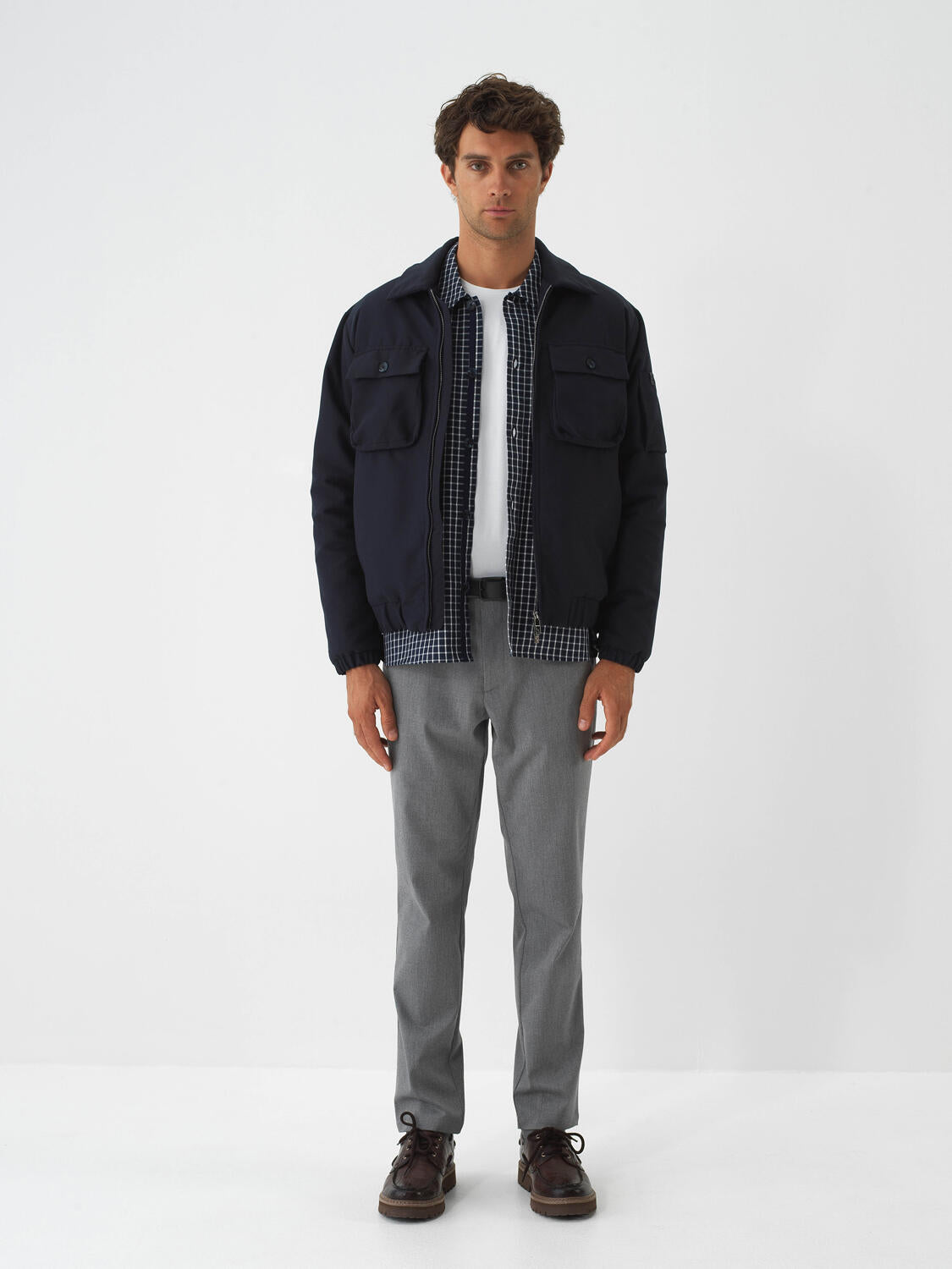 Xint Navy Regular Fit Coat