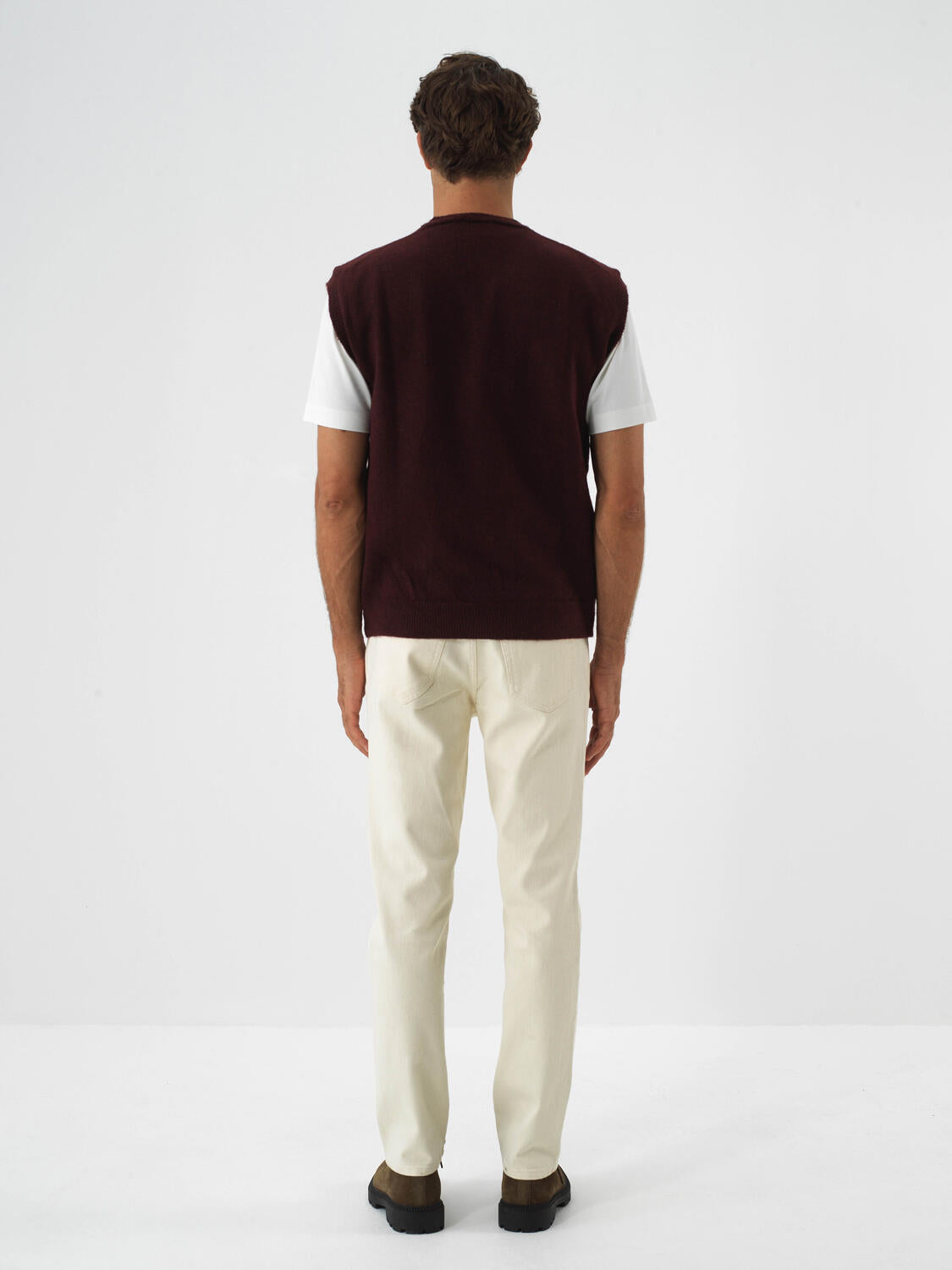 Xint Off.White Natural Cotton Textured Slim Flit Denim Trousers